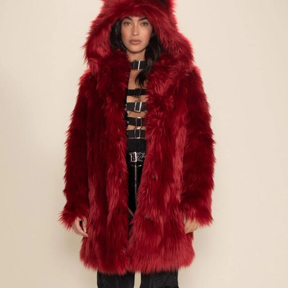 NWT Red Velvet Wolf Classic Faux Fur Coat (No longer available on site) - Picture 4 of 10